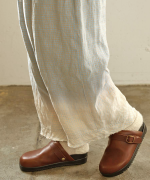 リネンギンガムチェック　パンツ